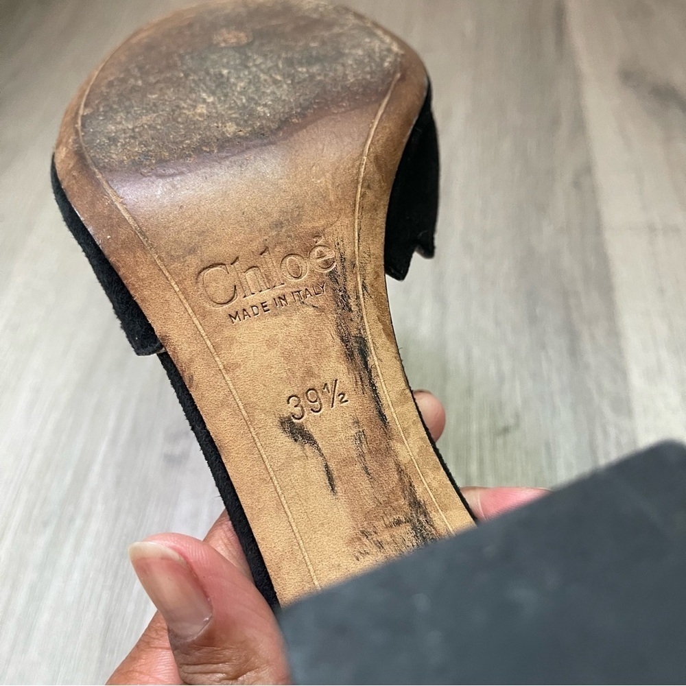 Single Chloé Lauren Suede Ballerina Pump – Charcoal Black (Left Shoe Only) - Picture 5 of 5